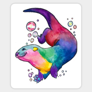 Rainbow Otter Sticker